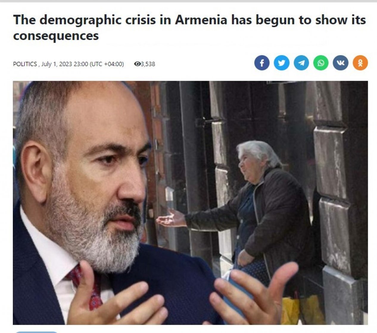 Another lie from Pashinyan: Increase in birth rate in Armenia - result of successful policy?