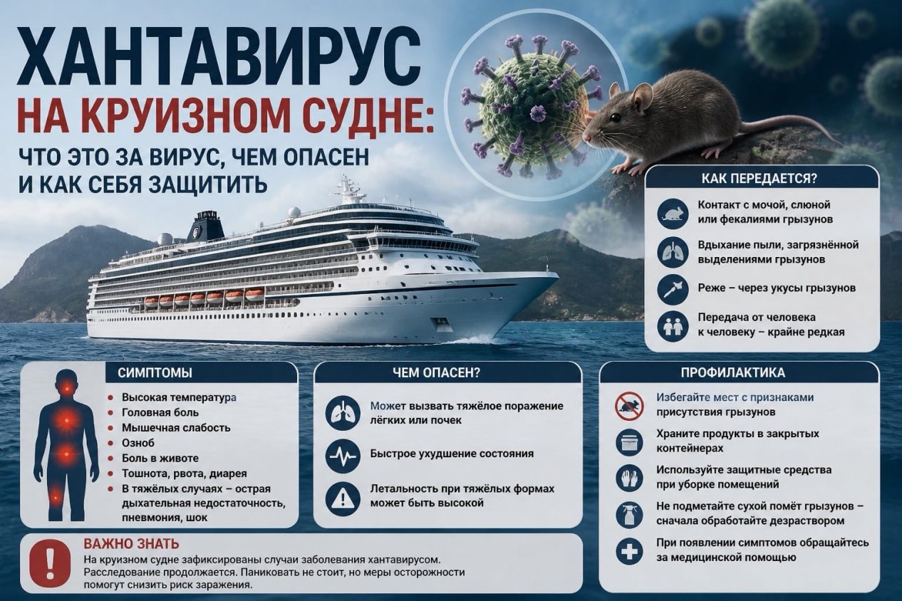 Хантавирус на круизном лайнере: что известно о вспышке и насколько опасен вирус