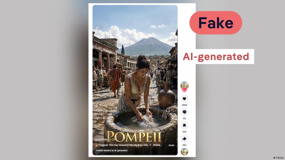 Sometimes AI-generated content is easy to spot, like in this image, which also carries a label in the bottom left corner