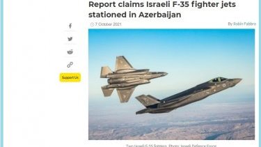 Main topic of Soros Foundation’s website with pro-Iranian journalist: Israeli fighter gets stationed in Azerbaijan