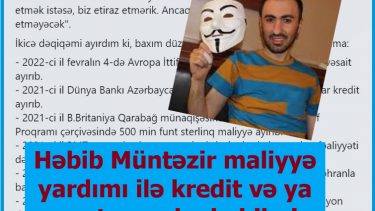 Həbib Müntəzir maliyyə yardımı ilə kredit və ya qrantı ayırd edə bilmir