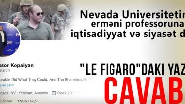 Nevada Universitetinin erməni professoruna iqtisadiyyat və siyasət dərsi