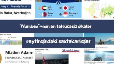 “Numbeo”-nun ən təhlükəsiz ölkələr reytinqindəki saxtakarlıq